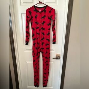 Kids Red Moose Patterned One Piece